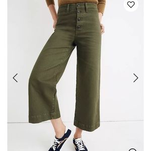 Emmett wide-legged cropped button front pants